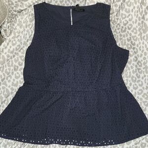 Lane Bryant Black Sleeveless Peplum Tank Top